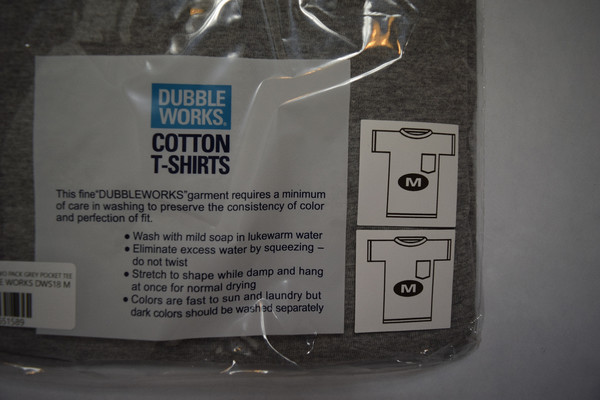 DUBBLEWORKS TWO PACK GREY POCKET TEE DUBBLEWORKS TWO PACK GREY POCKET TEE