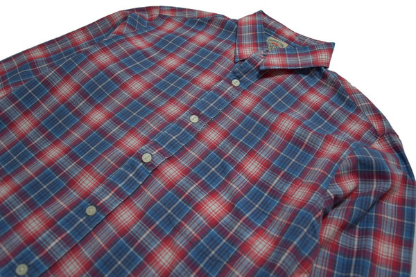 FAHERTY BRAND RED BLUE PLAID VENTURA SHIRT FAHERTY BRAND RED BLUE PLAID VENTURA SHIRT
