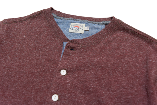 Faherty Brand HEATHER HENLEY BURGUNDY Faherty Brand HEATHER HENLEY BURGUNDY
