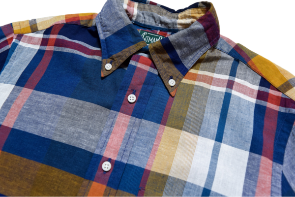 Gitman Vintage Navy Orange Madras Check Gitman Vintage Navy Orange Madras Check