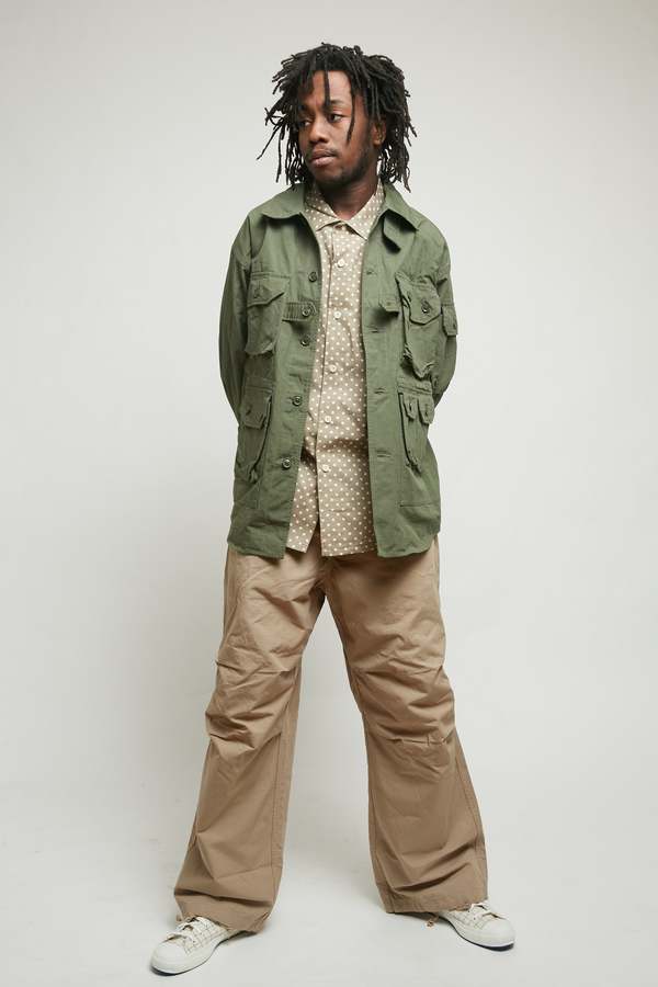 Engineered Garments Explorer Shirt Jacket - Olive Cotton Ripstop