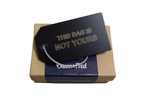 Owen & Fred Black Matte Brass Luggage Tag Owen & Fred Black Matte Brass Luggage Tag