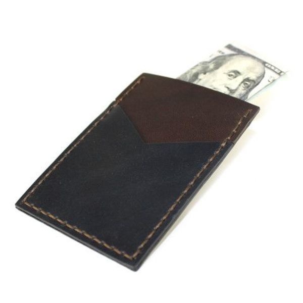 Owen & Fred Navy & Brown Card Wallet Owen & Fred Navy & Brown Card Wallet
