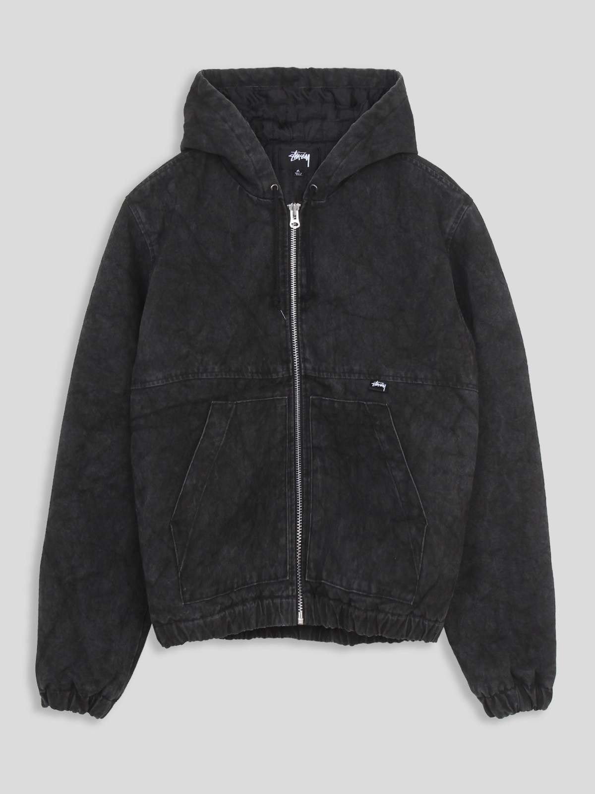 Stussy Washed Canvas Insulated Jacket - Black - Image 1 of 3