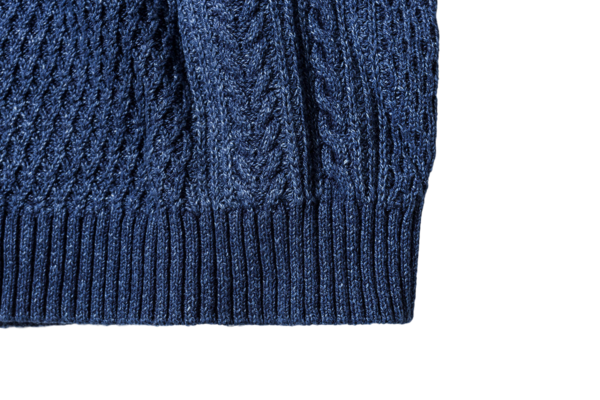 Saturdays NYC Miguel Cable Knit Sweater Indigo Saturdays NYC Miguel Cable Knit Sweater Indigo