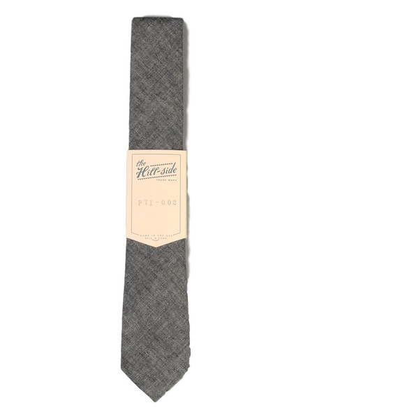 The Hillside Selvedge Chambray Pointed Tie - Black The Hillside Selvedge Chambray Pointed Tie - Black