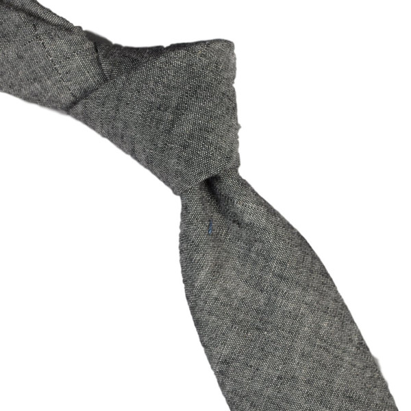The Hillside Selvedge Chambray Pointed Tie - Black The Hillside Selvedge Chambray Pointed Tie - Black