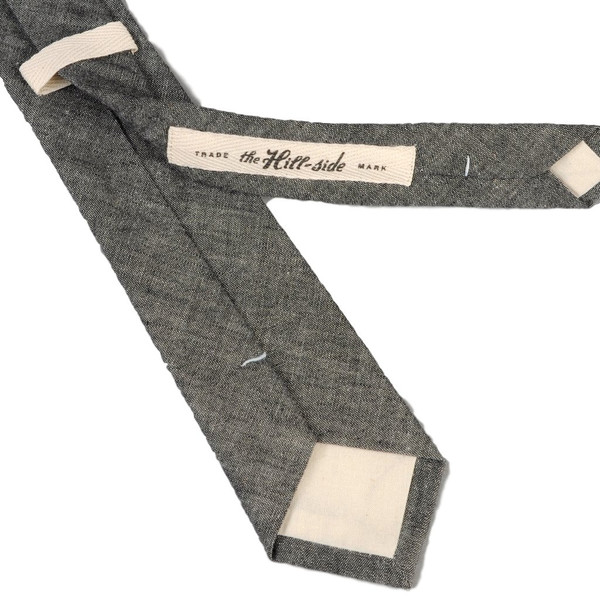 The Hillside Selvedge Chambray Pointed Tie - Black The Hillside Selvedge Chambray Pointed Tie - Black