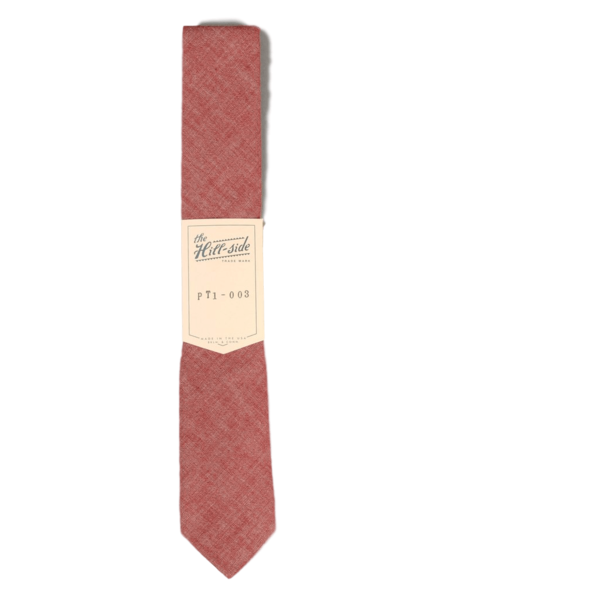 The Hillside Pointed Tie Selvedge Chambray Red The Hillside Pointed Tie Selvedge Chambray Red