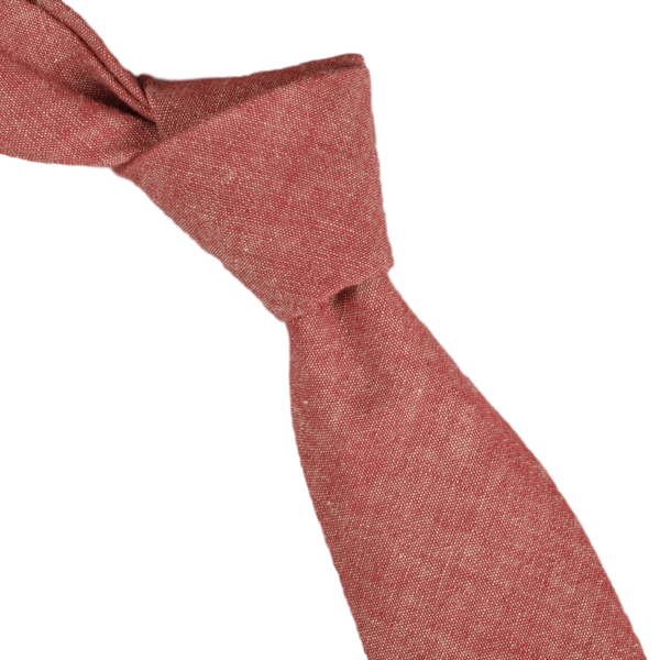 The Hillside Pointed Tie Selvedge Chambray Red The Hillside Pointed Tie Selvedge Chambray Red