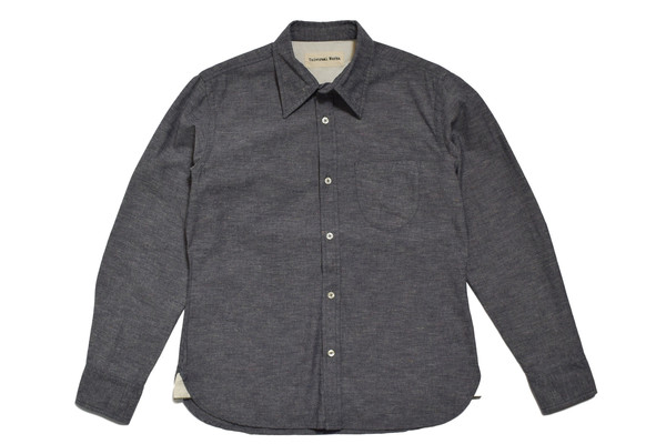 Universal Works Nep Chambray Point Collar Shirt Universal Works Nep Chambray Point Collar Shirt