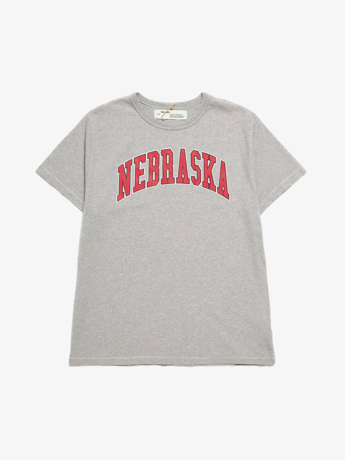 Off-White M Nebraska Front Print T-shirt - Gray | Garmentory