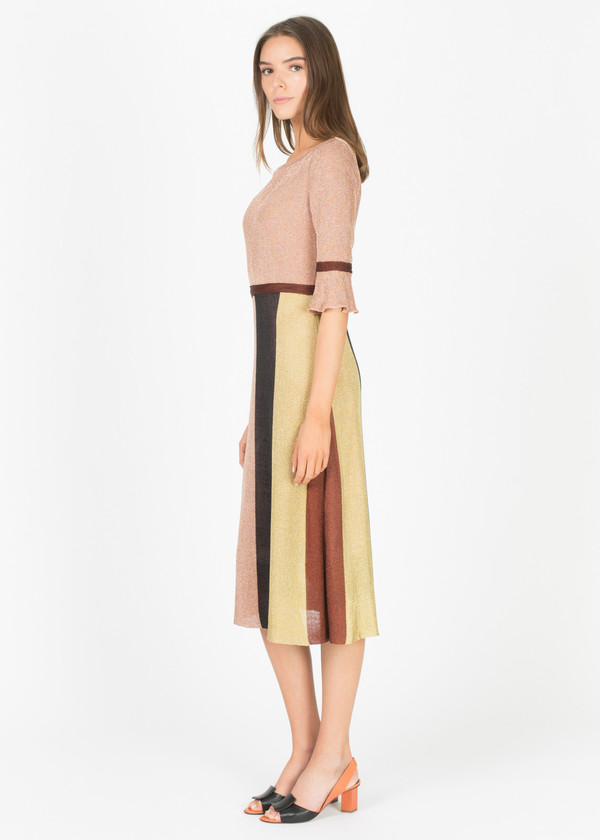 Siyu Lurex Elbow-Sleeve Dress Siyu Lurex Elbow-Sleeve Dress