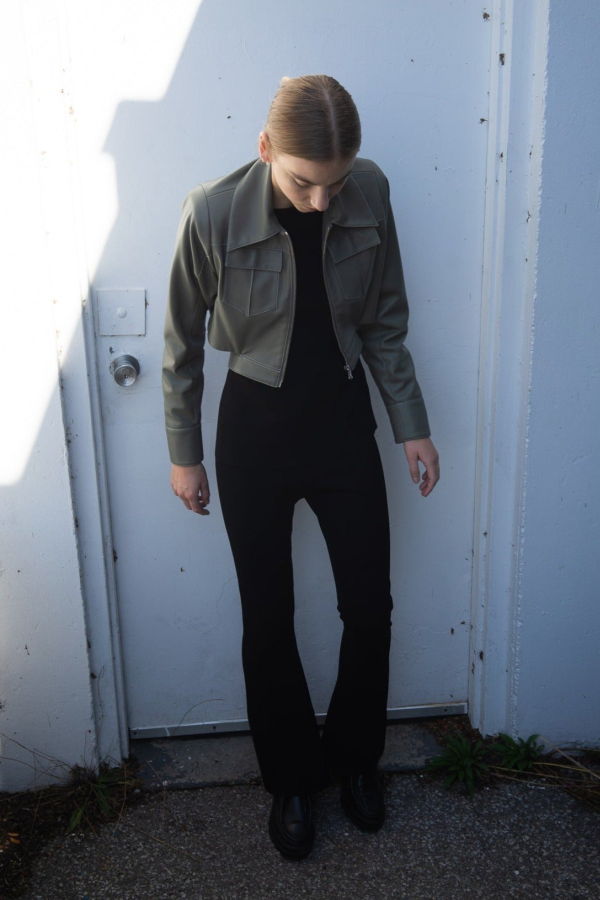 Index Series Flared Knit Pants - BLACK