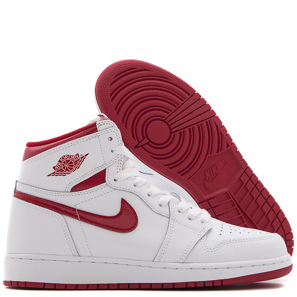 JORDAN 1 RETRO HIGH OG GS METALLIC RED / WHITE JORDAN 1 RETRO HIGH OG GS METALLIC RED / WHITE