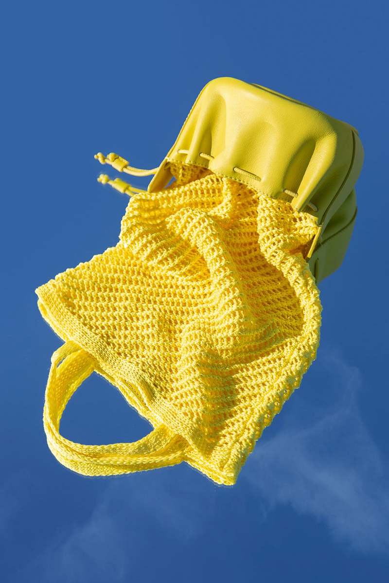 トートバッグ HERAU FRUITA Packable Net Bag Hereu Fruita Packable Knitted Net Bag - Lemon | Garmentory