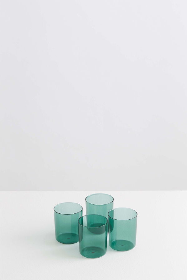 Maison Balzac Medium Teal Tumbler Glass Set of 4