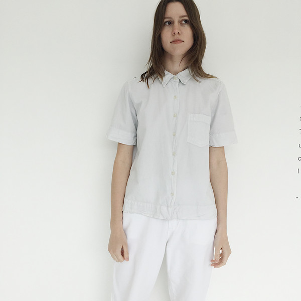 Johan Vintage Light Blue Textured Cotton Shirt Johan Vintage Light Blue Textured Cotton Shirt