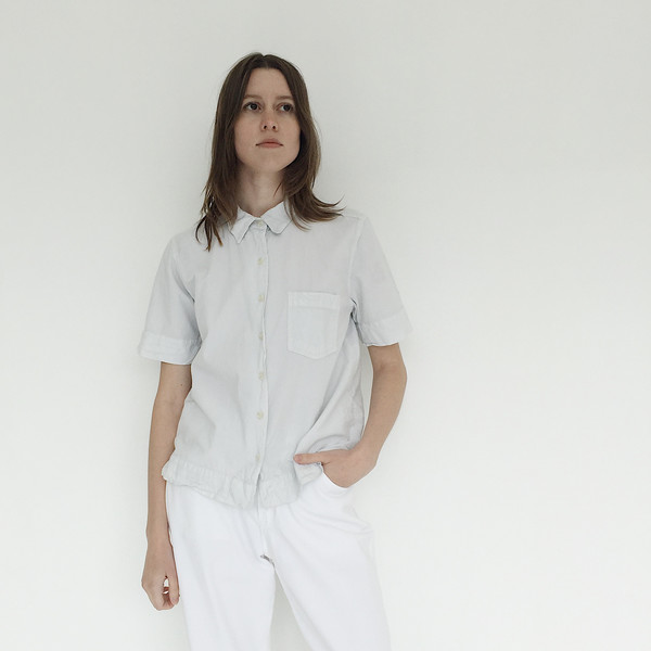 Johan Vintage Light Blue Textured Cotton Shirt Johan Vintage Light Blue Textured Cotton Shirt