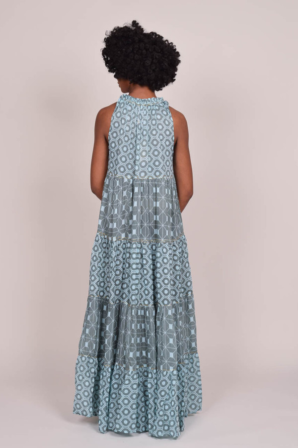 Yvonne S Sleeveless Maxi Hippy Dress - Blue Yvonne S Sleeveless Maxi Hippy Dress - Blue