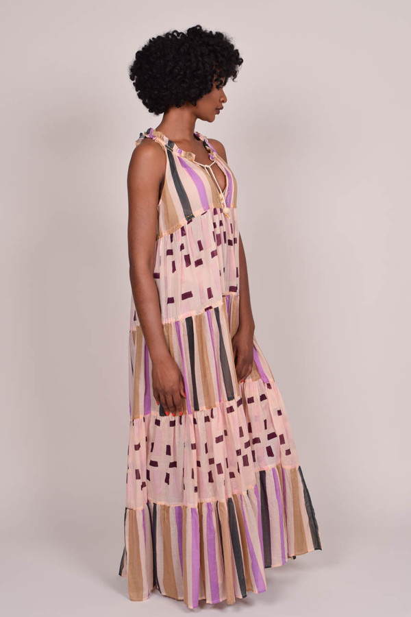 Yvonne S Sleeveless Maxi Hippy Dress - Pink Yvonne S Sleeveless Maxi Hippy Dress - Pink