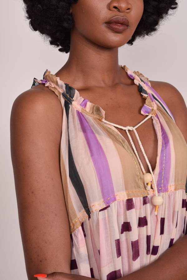 Yvonne S Sleeveless Maxi Hippy Dress - Pink Yvonne S Sleeveless Maxi Hippy Dress - Pink