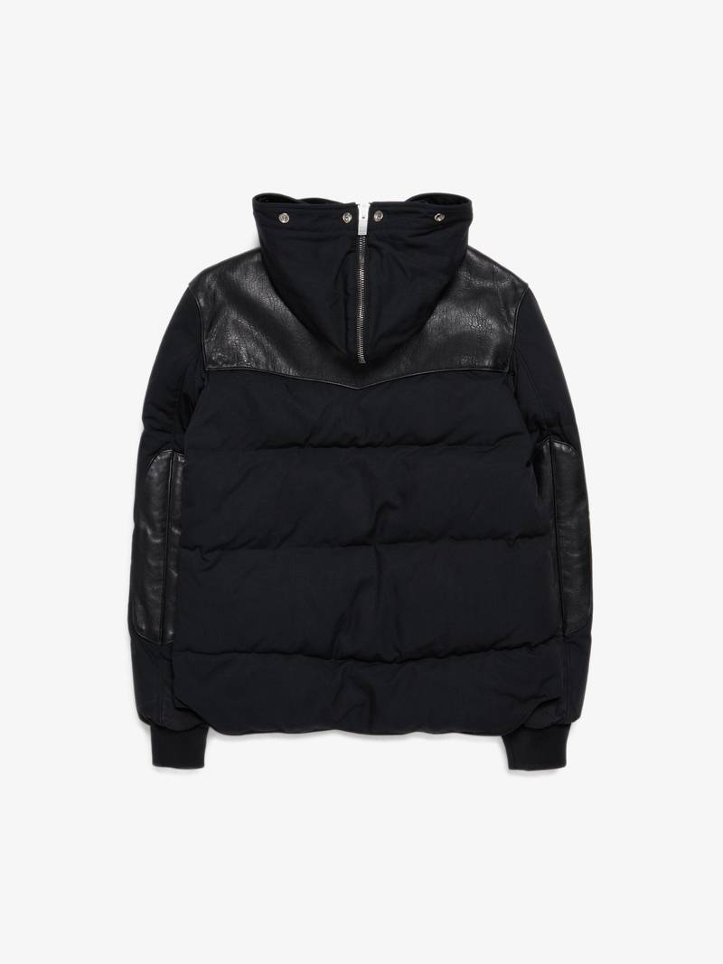 Pre-Loved] Saint Laurent Paris M Leather Inserts Hood Zipped