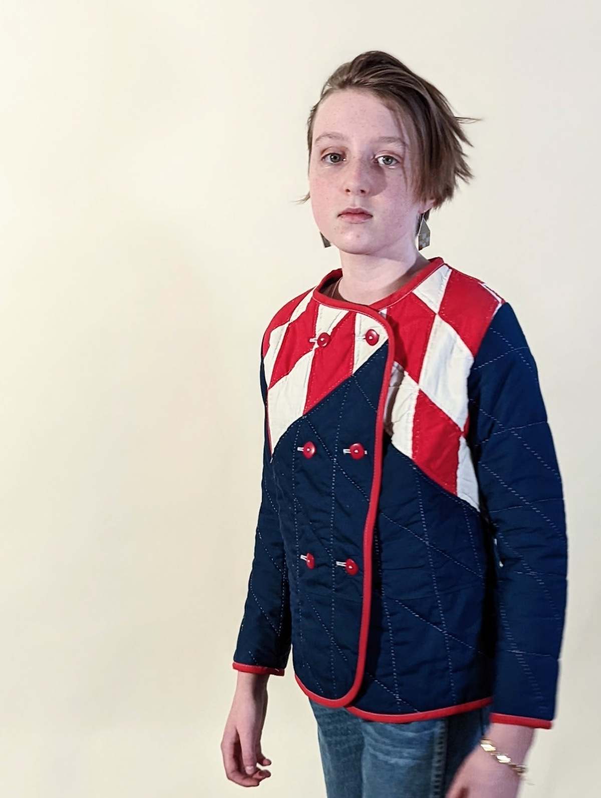 Farewell Frances Quilted Jean Coat - Multi | Garmentory