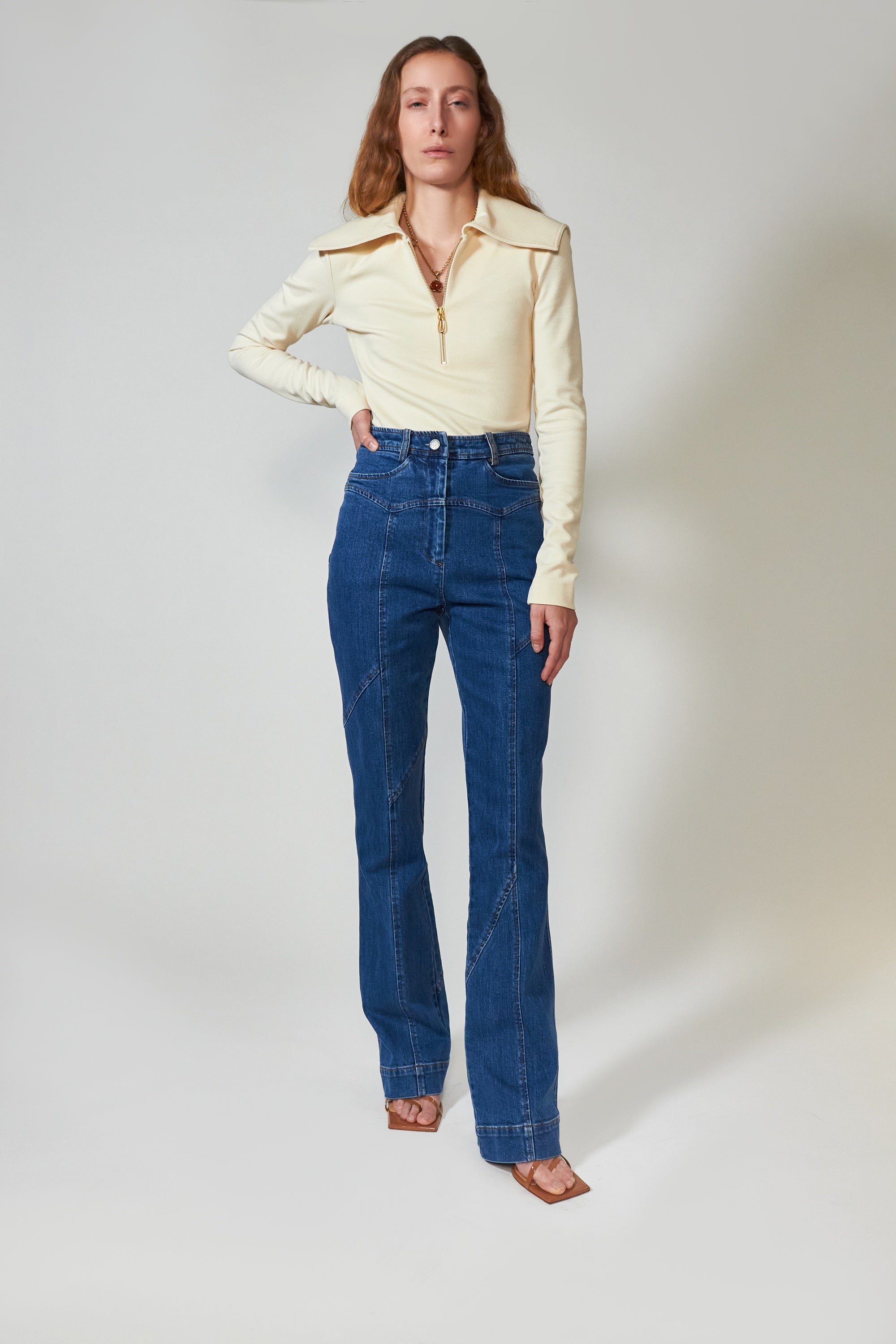 Rejina Pyo Sadie Organic Cotton Denim Pants blue Garmentory