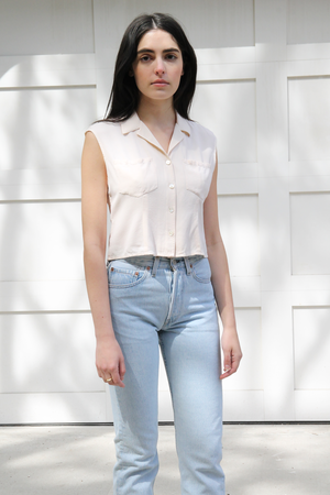 DUO NYC VINTAGE DKNY SILK SLEEVELESS BUTTON UP DUO NYC VINTAGE DKNY SILK SLEEVELESS BUTTON UP