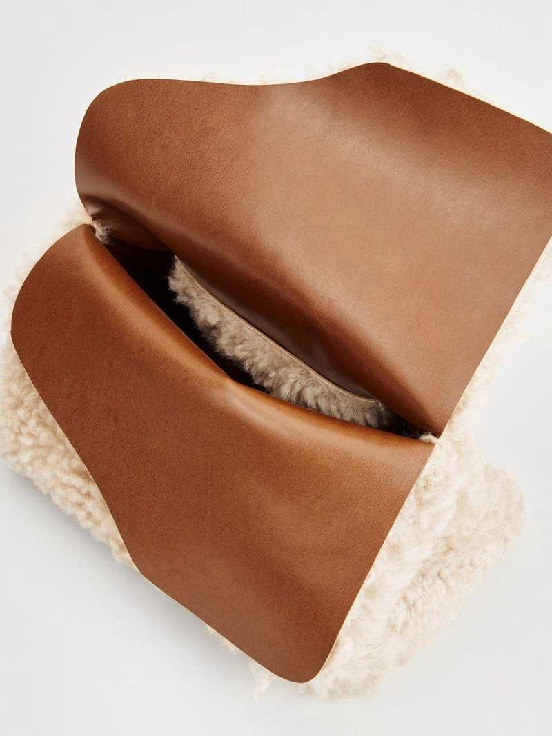 Cos Shearling Clutch CAVATELLI MINI CLUTCH FAUX SHEARLING