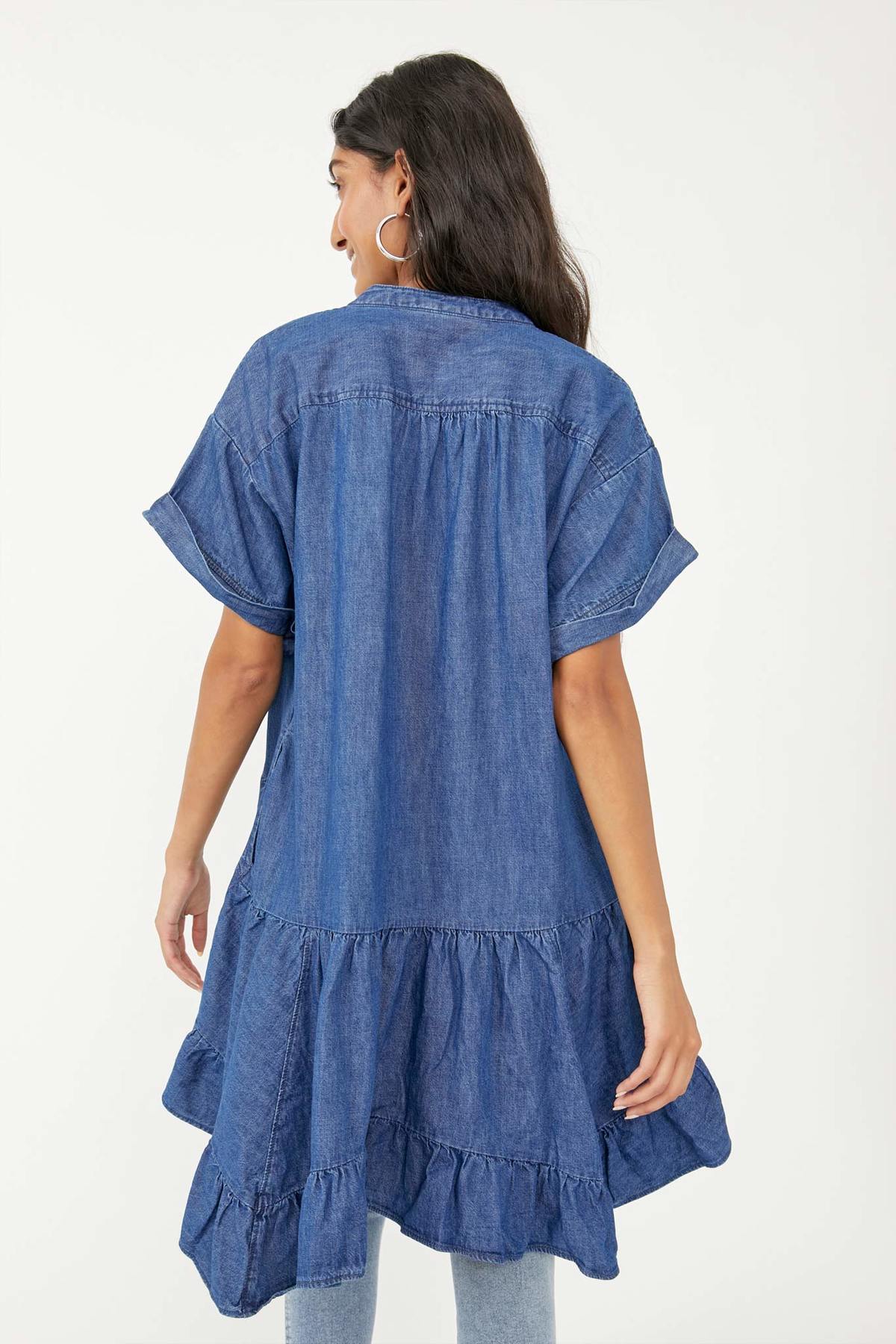 Free People Agnes Denim Dress - Shady Sea