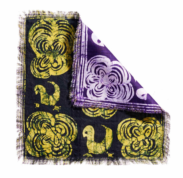 DOUBLE SIDED FOWL MOTIF POCKET SQUARE DOUBLE SIDED FOWL MOTIF POCKET SQUARE