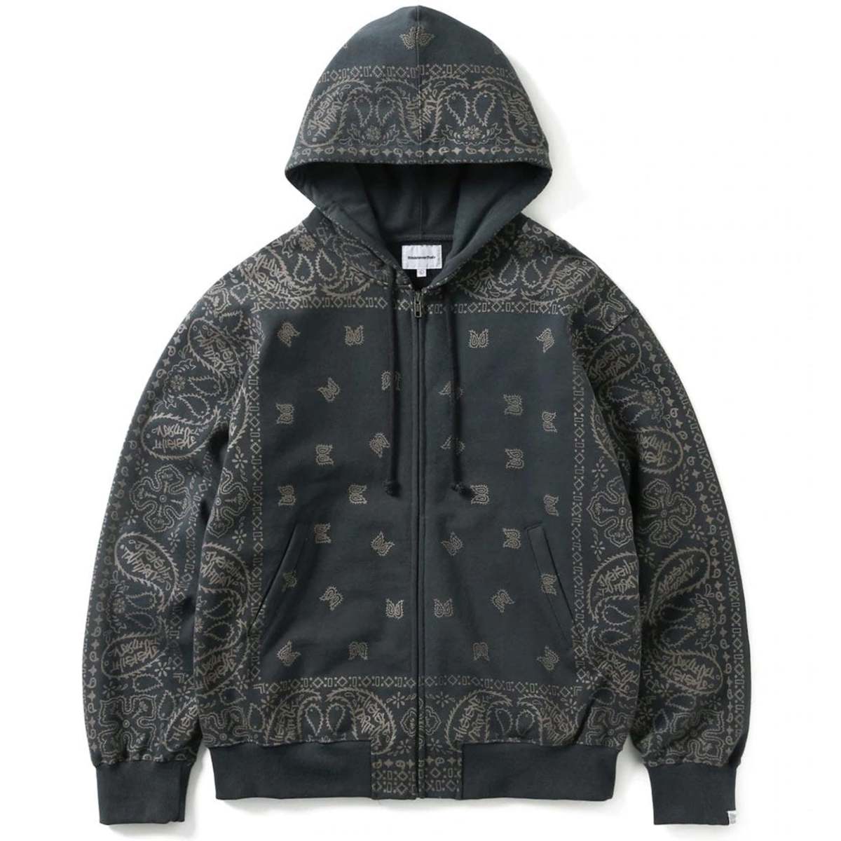 ThisIsNeverThat Bandana Zip Up Sweat - Mid Black | Garmentory