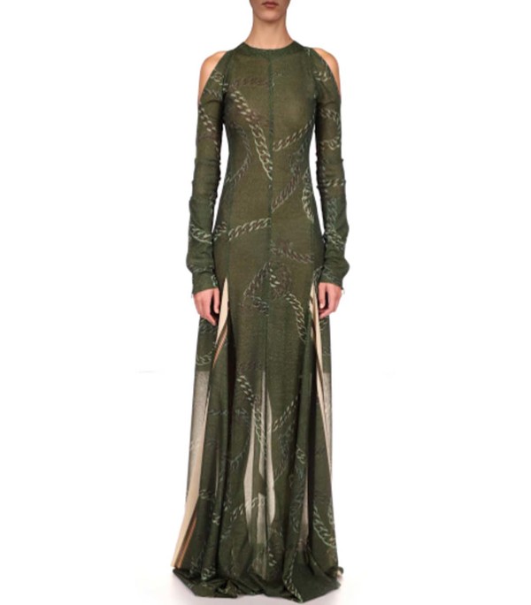 slim fit dress slacks Twist Waist Gown In Dark Teal – Victoria Beckham UK main image 0