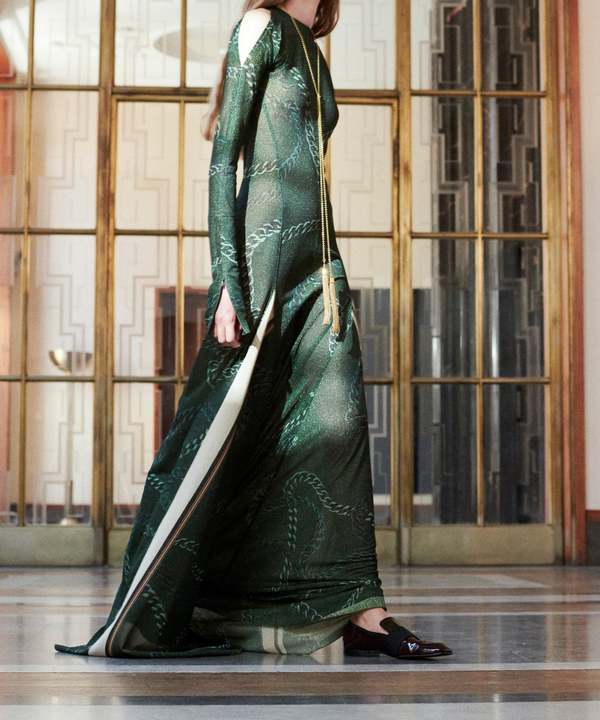 Victoria Beckham Open Shoulder Floor Length Dress - Dark Green | Garmentory Victoria Beckham Open Shoulder Floor Length Dress - Dark Green | Garmentory