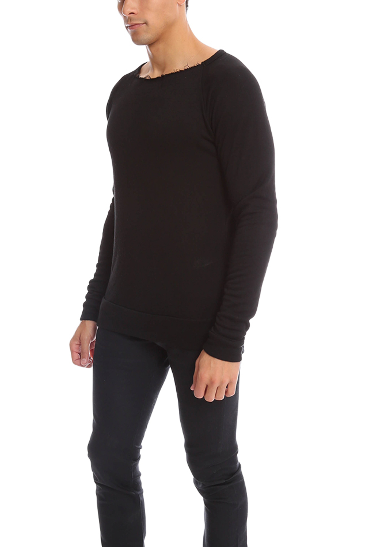 V::Room Fleece Crewneck LS Sweater - Black - Image 2 of 4