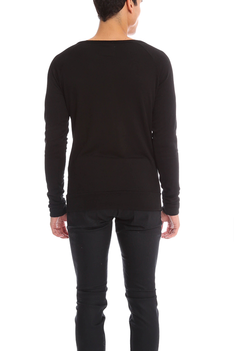V::Room Fleece Crewneck LS Sweater - Black