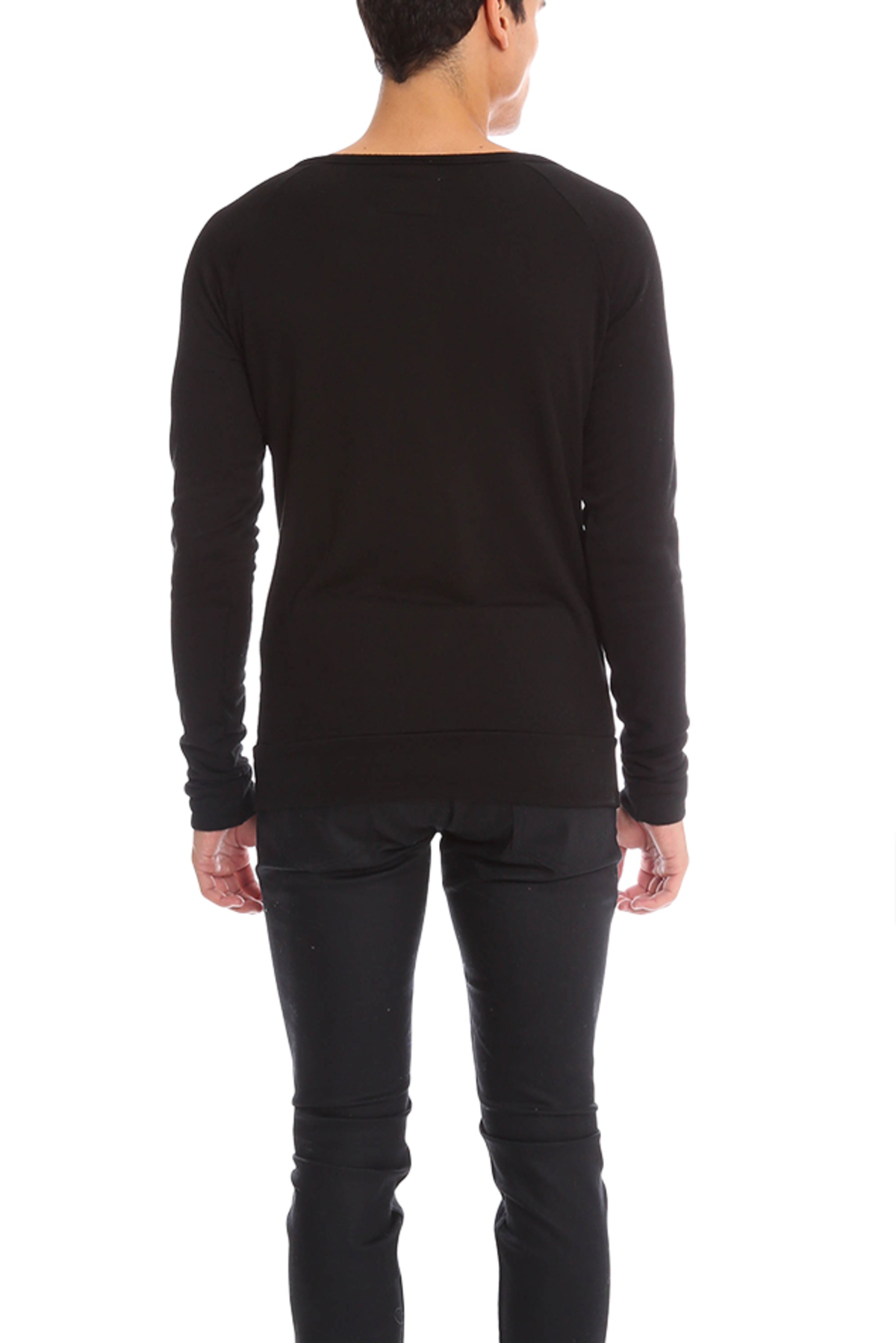 V::Room Fleece Crewneck LS Sweater - Black - Image 3 of 4