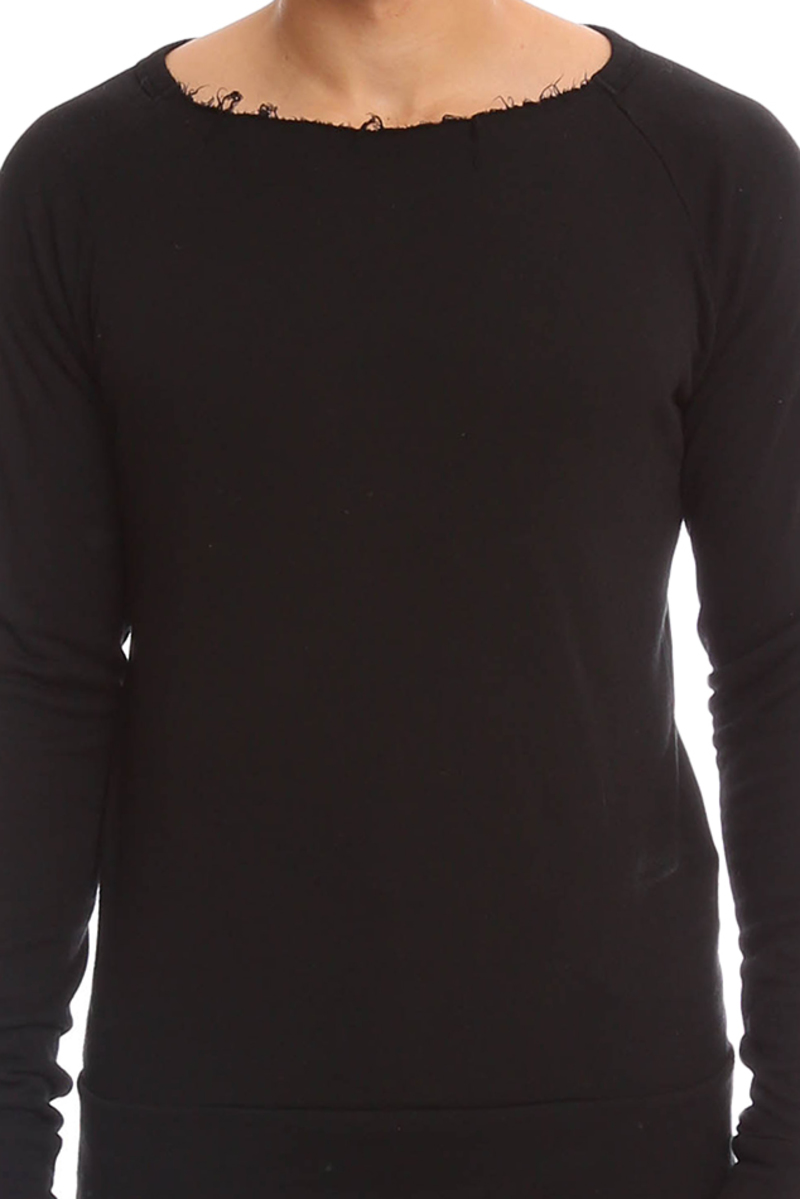 V::Room Fleece Crewneck LS Sweater - Black