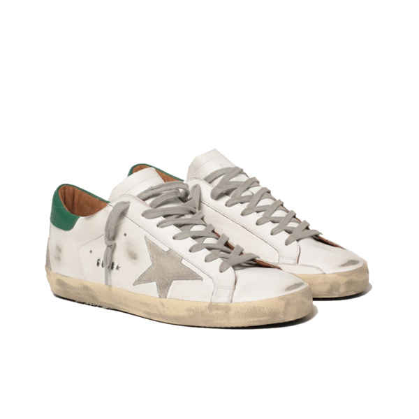 Golden ｜SNEAKERS (GMF00479 F005451 10342) Stardan sneakers with silver metallic leather star and heel tab