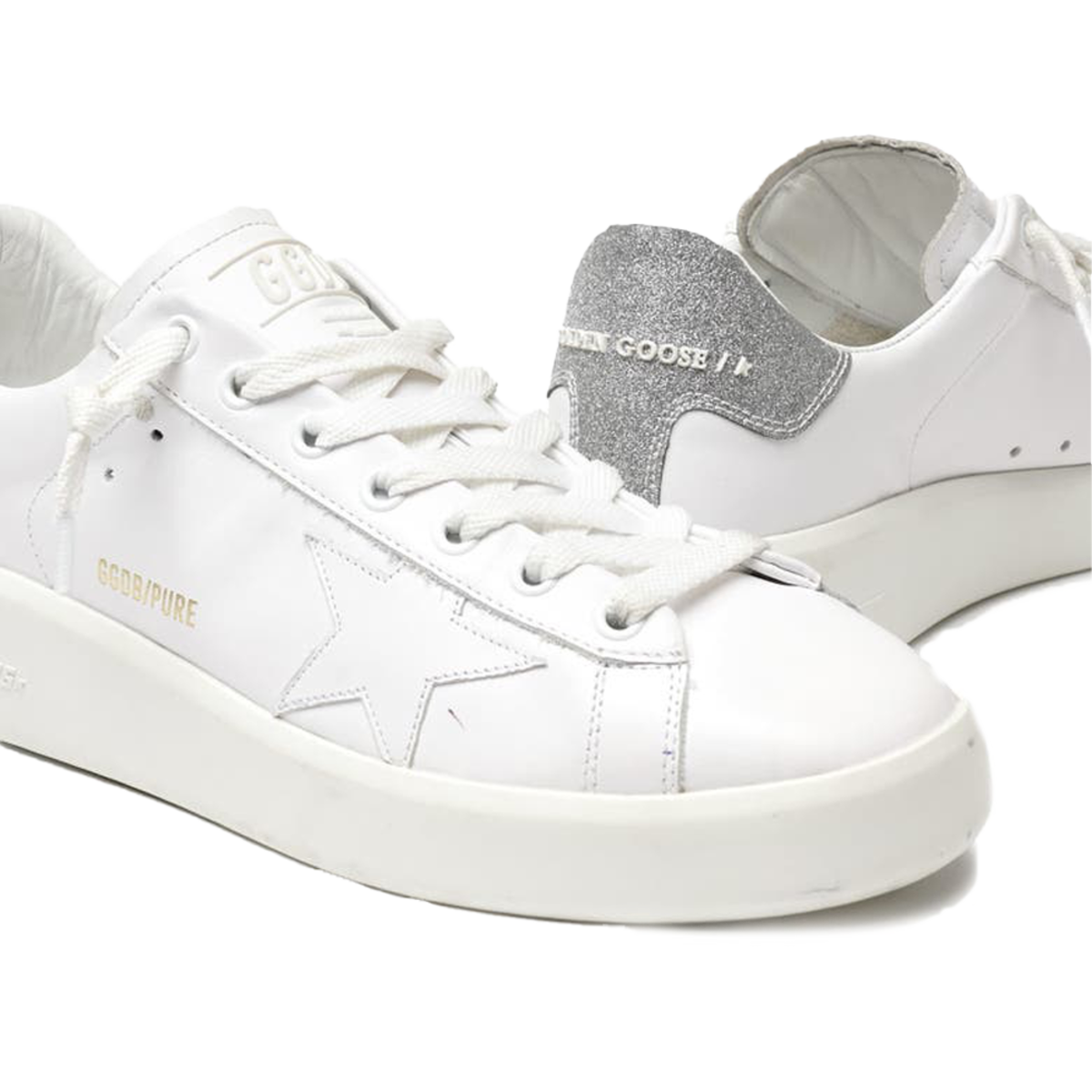 Golden Goose Purestar Leather Upper Star White/Glitter Women