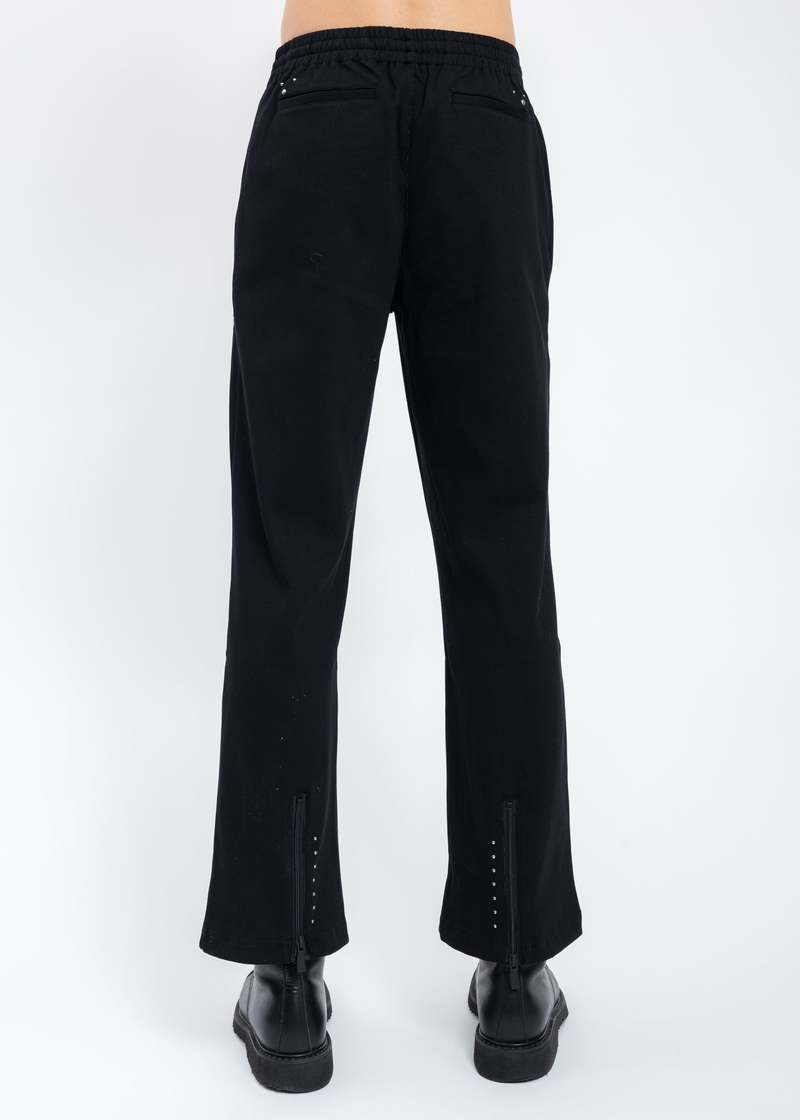 C2H4 Asteroid Rivet Zippered Sweatpants - black