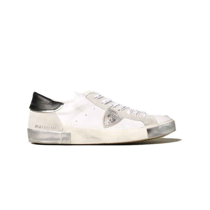 ★Philippe Model(Men)★PRSX Low Sneaker★Foxy Lamine Philippe Model PRSX Low Foxy Lamine Sneakers - White/Argent
