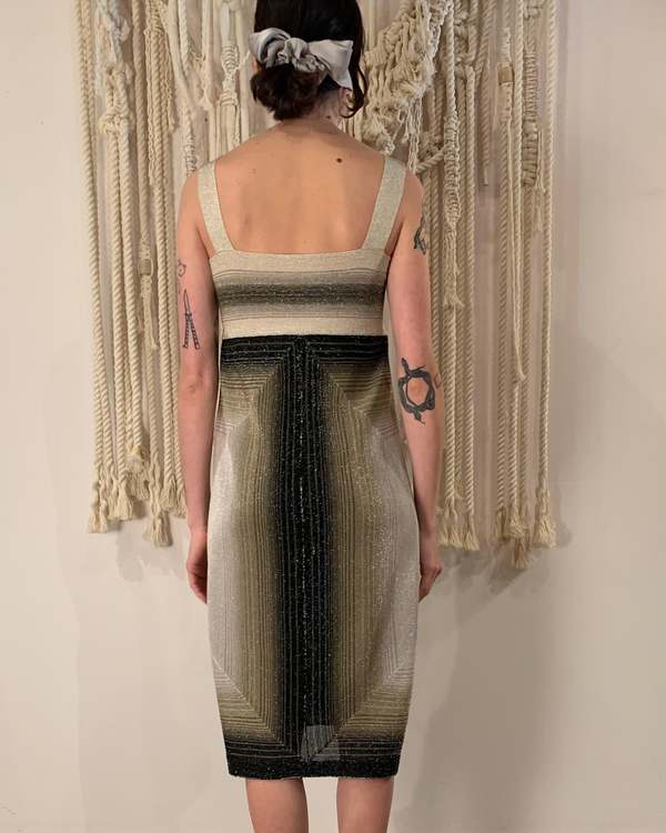 slim fit dress slacks 1990s Blue Glitter Dress by L.A. Glo main image 1