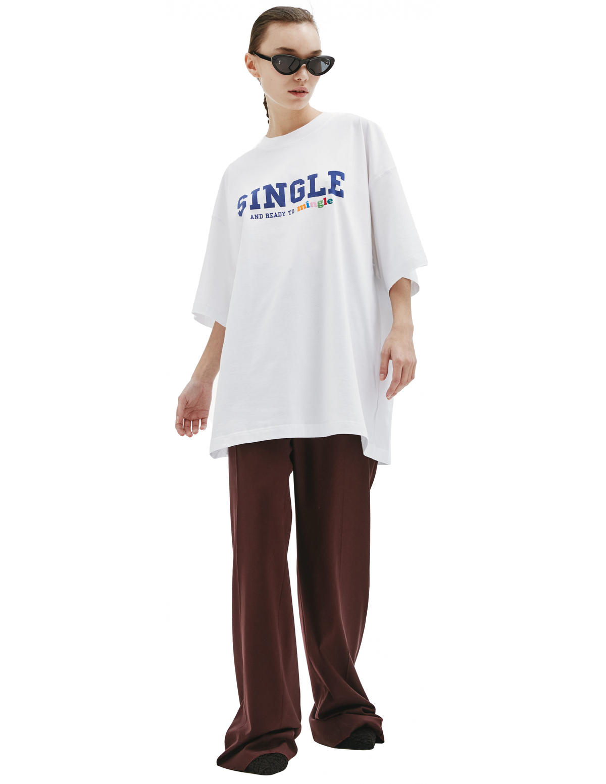 【VETEMENTS】Single And Mingle T-shirt VETEMENTS Single Mingle Printed T-shirt - Navy Blue | Garmentory