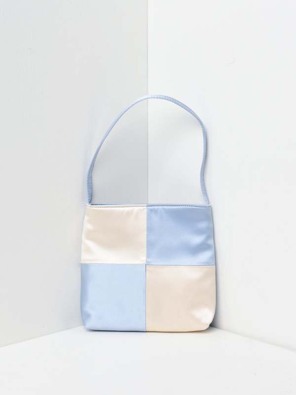 Home Of Hai Vera Checkerboard Bag - Light Blue/Ivory