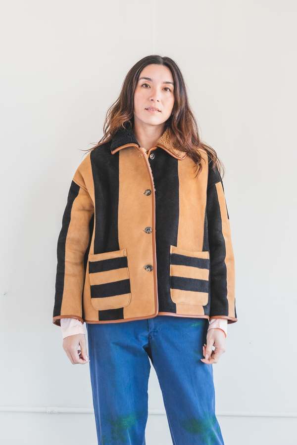 CAWLEY Avis check sheepskin jacket定価約40万 CAWLEY Avis check sheepskin jacket定価約40万の通販はau PAY