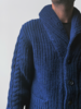 Eleven Six Knits MEN'S SHAWL COLLAR CARDIGAN - NAVY - Thumbnail 3