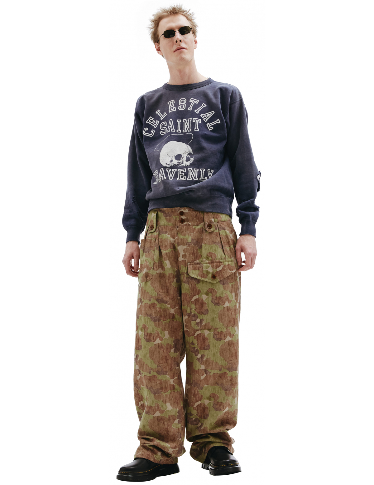 Visvim Coronel Camo Trousers With Patch Pockets - Khaki | Garmentory